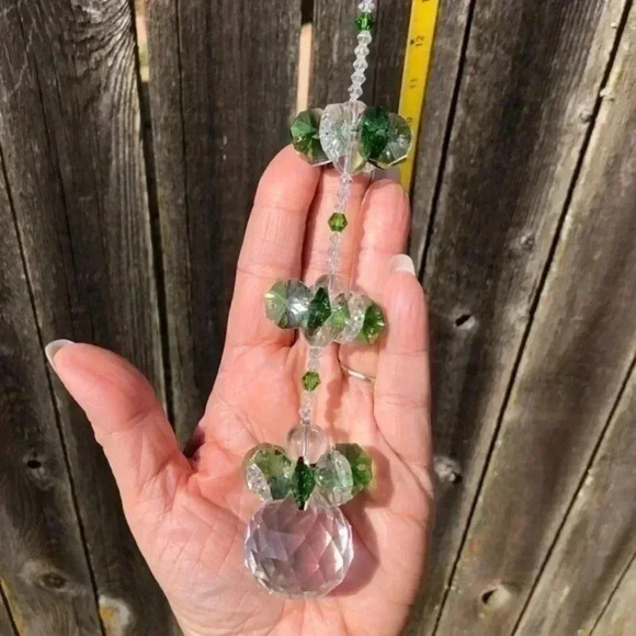 Mama Bling Other - Gorgeous K9 Crystal Green Triple Layer 3-Tier Huge Suncatcher NWT
